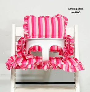 Custom Pattern Extra Padded Baby Wooden High <strong>Chair</strong> Cushion Pad Cushion Cover With Frill - Product Image 1