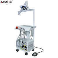 Equipo Completo de Odontología Veterinaria, Unidad Dental Portátil con Escalador Ultrasónico Woodpecker y Lámpara Dental LED Butterfly