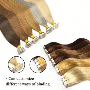 Extensiones de Cabello Ruso con Cinta Adhesiva, Cutícula Alineada, Remy Virgen, Doble Trama, 100% Cabello Humano, Sin Enredos, Sin Caída - Product Image 2