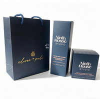 Boîtes en papier personnalisées pour diffuseurs de parfum, surface bleue mate luxueuse, boîtes pour soins de la peau