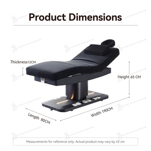Lit <span class=keywords><strong>de</strong></span> beauté électrique moderne noir à 3 moteurs pour esthéticiennes, salon <span class=keywords><strong>de</strong></span> beauté, spa facial, lit <span class=keywords><strong>de</strong></span> thérapie pour cils, salon <span class=keywords><strong>de</strong></span> massage - Product Image 6