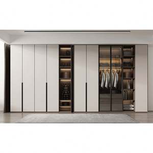 Armarios de Ropa Modernos de Lujo, Juego de Muebles Personalizados para el Hogar, Hotel, Dormitorio, Puerta de Vidrio, Diseño de Armario Vestidor de Madera - Product Image 5