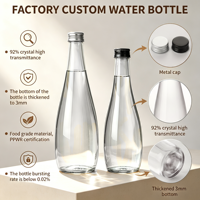 330ml 500ml Maßgefertigte Borosilikat-Glaswasserflasche Großhandel für Limonade Saft Luxuriöses UV-Glasgefäß mit Deckel Mattiertes Glasgefäß