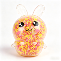Balle à presser en TPR en forme de lapin lumineux, jouet anti-stress mignon, jouet sensoriel anti-anxiété pour enfants