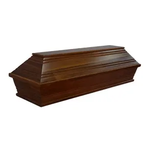 正方形の固体木製ヨーロピアンスタイルの安い棺棺箱