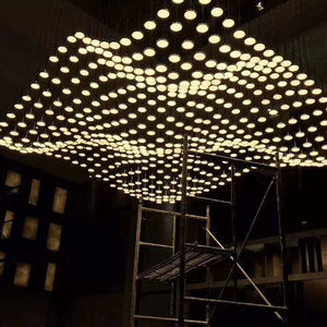 Lámpara de Araña LED de Estilo Moderno y Lujoso con 50 Cristales de Acero, 90 Luces Nórdicas, <span class=keywords><strong>Cristal</strong></span> Personalizado para Bodas y Cafeterías, Lámpara Nórdica - Product Image 3