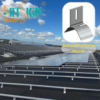 Support de fixation pour panneau solaire en aluminium, crochet de toit OEM, système de montage solaire, structure de support pour panneau solaire sur toit en tuiles
