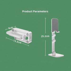Support de téléphone portable noir, entièrement pliable, réglable en hauteur et en angle, compatible avec une large gamme de modèles, support de téléphone portable plus haut pour bureau - Product Image 6