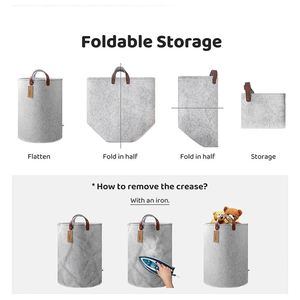 Large Capacity Foldable Collapsible Kitchen Firewood <b>Laundry</b> Hamper <b>Wicker</b> Rattan Felt <b>Laundry</b> <b>Baskets</b> <b>Laundry</b> Bag <b>Basket</b> with l - Product Image 5