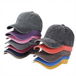 Casquettes de baseball vintage en coton délavé pour enfants, style rétro, effet usé, souples, 6 panneaux, unisexe, avec boucle en cuivre doré - Product Image 2