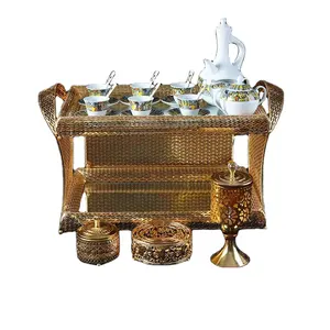 hot selling customized habesha metal rekebot tea table with ethiopian coffee set