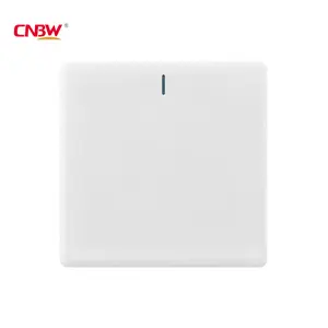 CNBW 220v-250v 16A UK Standard Electrical PC Wall Switch with Big Button & Light 1 Gang Switch Durable Function