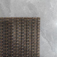 Maille en fil d'acier tissé uni, maille métallique décorative couleur cuivre pour façade architecturale/design d'intérieur/écrans de séparation