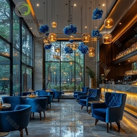 Service de conception 3D, design d'intérieur personnalisé pour restaurants et cafés, avec éclairage LED, matériaux écologiques, dimensions personnalisables