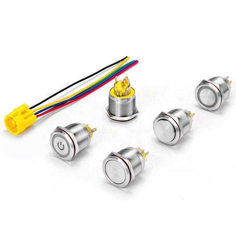 Chinakel 25MM Push Button Switches With Box Metal Push Button Switches Momentary Latching Metal Push Button Switch