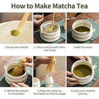 Bol à matcha en céramique de style japonais, ensemble de thé Sand Dot pour la cérémonie du thé