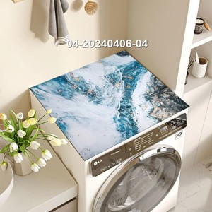 Résistant à la <span class=keywords><strong>chaleur</strong></span> 1pc poêle protecteur tapis rustique décor à la maison motif caoutchouc poêle couverture pour électrique verre poêle laveuse sécheuse - Product Image 2