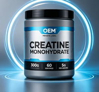 Créatine monohydrate en poudre OEM 300g Haute pureté Complément alimentaire pour adultes Croissance musculaire Énergie Soutien immunitaire Sans saveur