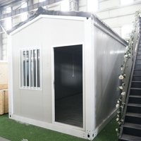 Casa Contenedor Prefabricada con Techo Inclinado, Certificada por la CE, Modular, Desmontable, de Acero Ligero, para Oficina, Hotel, Camping y Exteriores