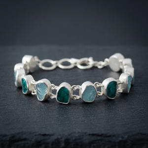 Awesome Cute Aquamarine & Apatite Rough 925 Sterling <b>Silver</b> Gemstone <b>Bracelet</b> for Party & Wedding Statement Jewelry - Product Image 2