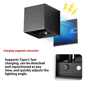 6 Wát cảm biến chuyển đổi điều khiển thiết kế mới USB nhôm <span class=keywords><strong>Led</strong></span> tường ánh sáng không thấm nước vuông màu đen cho home & HOTEL cho phòng khách - Product Image 6