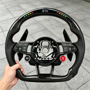 Volante Rotante in Fibra di Carbonio e Pelle Personalizzato con LED e Bluetooth per <span class=keywords><strong>Audi</strong></span> A3/A4/A5/A6/Q7/Q5/Q3/Q8 - Alta Qualità <span class=keywords><strong>M</strong></span> Sport - Product Image 1
