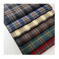Tissu en flanelle tissé en coton polyester CVC teint en fil, épais et lourd, 250-280 GSM, pour vestes de garçons, uni, à carreaux, brossé, doux