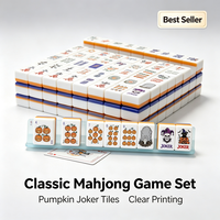 Jeu de Mahjong Américain Thème Halloween 160 Pièces Tuiles de Mahjong en Acrylique Personnalisées NMJL Standard Collection de Jeux de Fête Cadeau