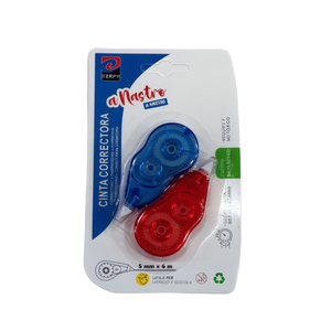Ruban correcteur aMaestro 5m x 6mm double couleur pour bureau et école - Product Image 1