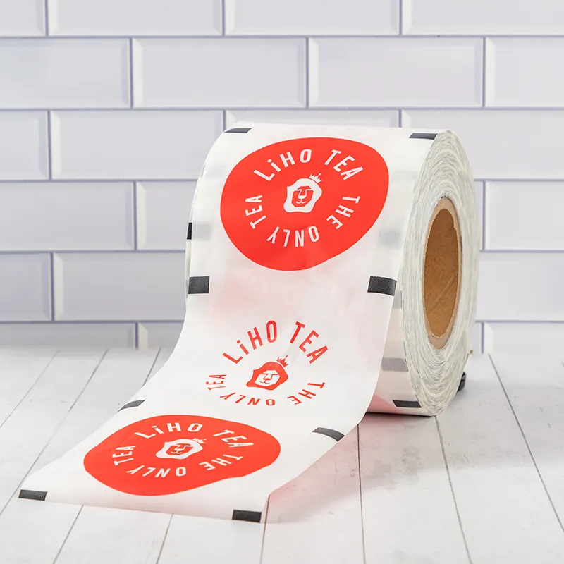 LOKYO Custom pp plastic packing bubble tea cup biodegradable paper sealing film for pet cup