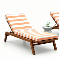 Chaise longue de jardin en teck pour hôtel, complexe hôtelier, piscine, plage, extérieur