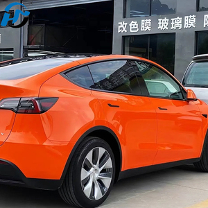 Approvisionnement direct d'usine PET TPU moulé Super brillant cristal soleil Orange voiture Wrap vinyle complet 1.52x18M/5x60FT rouleau voiture autocollants - Product Image 6