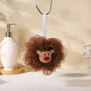 Pouf de Noël en maille luffa personnalisé pour le bain, exfoliant pour la douche, boule moussante pour le bain, luffa, éponge en mousse pour le corps des enfants en forme d'arbre - Product Image 6