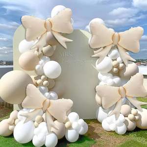 Globos de Lámina con Forma de Lazo Grande al por Mayor, Globos de Lazo Blancos Crema, Globos de Fiesta Coquetas - Product Image 6