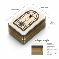 Jeu de tuiles de mahjong américain de luxe, gravé sur mesure, style industriel loft, 160 tuiles en acrylique, design plan de chantier steampunk, pour divertissement