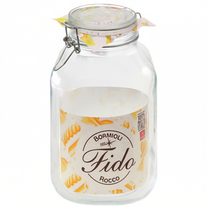 Pot en verre Fido avec couvercle à anse métallique, conteneur de stockage de 1,5 L pour pâtes et produits secs - Product Image 2