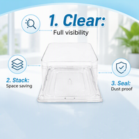 Boîtes carrées en plastique PET transparentes personnalisées avec couvercles transparents, qualité alimentaire, pour cupcakes, pâtisserie