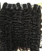 Extensions de cheveux humains vierges Remy Double Drawn Deep Wave, noir naturel, grade 10A, provenant d'un seul donneur, trame double cousue à la machine, permanentables, 8 pouces