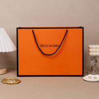 Sacs cadeaux en carton blanc grand format avec poignée en corde et logo « Best.Wishes » imprimé, emballage pour gâteaux, bougies et articles d'artisanat