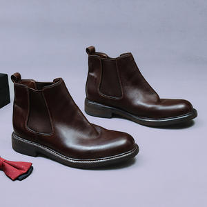 Nouvelles bottes à bout pointu automne-hiver, bottes pour hommes fabriquées à la main, bottes de soirée, style business, bottes en cuir à lacets pour gentleman - Product Image 2