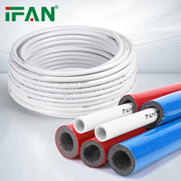 Tuyaux en plastique rouge et bleu IFAN durables conformes à la norme ASTM pour l'alimentation en eau, 1/8"-2", tuyau PEX pour chauffage au sol, résistant au gel, tuyau PEX a