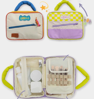 Trousse de Maquillage de Voyage Pliable de Luxe en Toile Grande Capacité avec Fermeture Éclair pour Femmes – Idéale pour le Rangement Quotidien et les Voyages