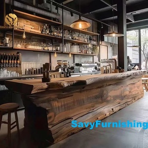 Mostrador de Bar de madera maciza 3D, concepto Industrial Pub Bar, diseño de interiores, clásico Bistro, Mostrador de tienda, tipo de jardín, Mostrador de cafetería - Product Image 4