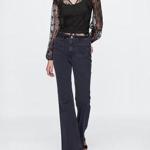 2025 New Wholesale <b>Black</b> Long Sleeve <b>Crochet</b> Slim Fit Elegant Western Women Sheer Mesh <b>Tops</b> - Product Image 3