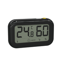 Termometer Higrometer 2024 Y untuk Kamar Bayi, Kantor, Toko, Ruangan Rumah Tangga dengan Jam, Dapat Berdiri
