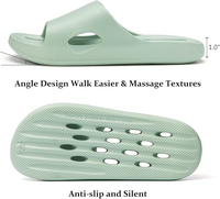 XMISTUO Chaussures de douche et de bain d'été unisexes pour l'extérieur avec trous, séchage rapide, semelle en caoutchouc naturel antidérapante pour piscine, spa, dortoir