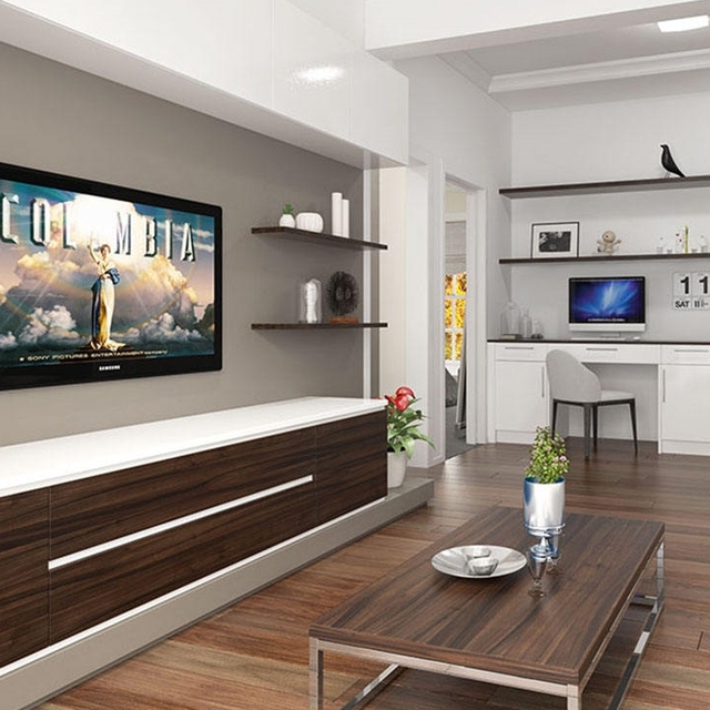 Modern Minimalist Design Wooden Cabinets TV Stand Stylish Functional Storage for Living Room Furniture Contemporary Aesthetic