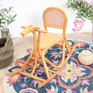 Cheval à Bascule en Rotin Vintage, <span class=keywords><strong>Jouet</strong></span> Animal pour Enfant, Cheval à Bascule en Rotin Durable et Sûr - Product Image 4