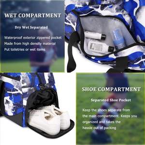 Échantillon gratuit Sac de sport de type sac de voyage de l'usine source avec trois compartiments ajustables pour chaussures - Product Image 3