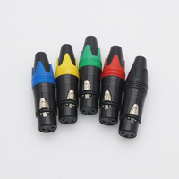 Cannon 3 broches XLR prise équilibrée adaptateur de câble micro prise femelle connecteur audio microphone noir jaune bleu rouge contact en laiton
